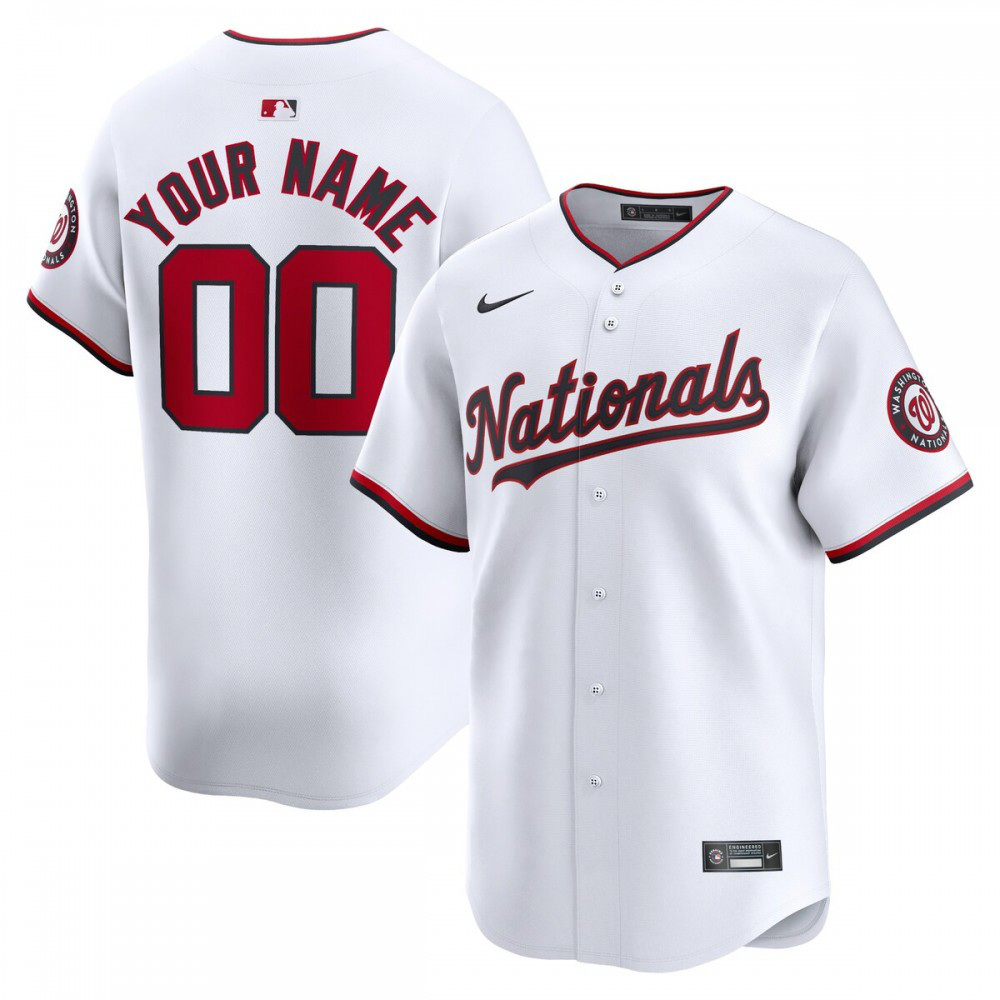 Washington Nationals Youth Home Limited Custom Jersey - White-Pro Kit Vault | Brand New 26/27 Sports Jerseys